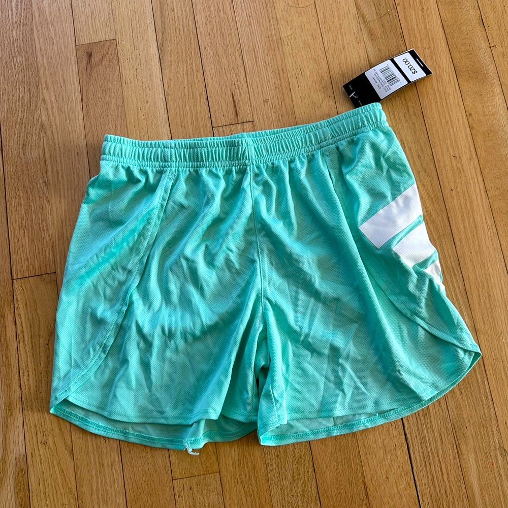 Teal/mint green kids adidas gym shorts size XL nwt